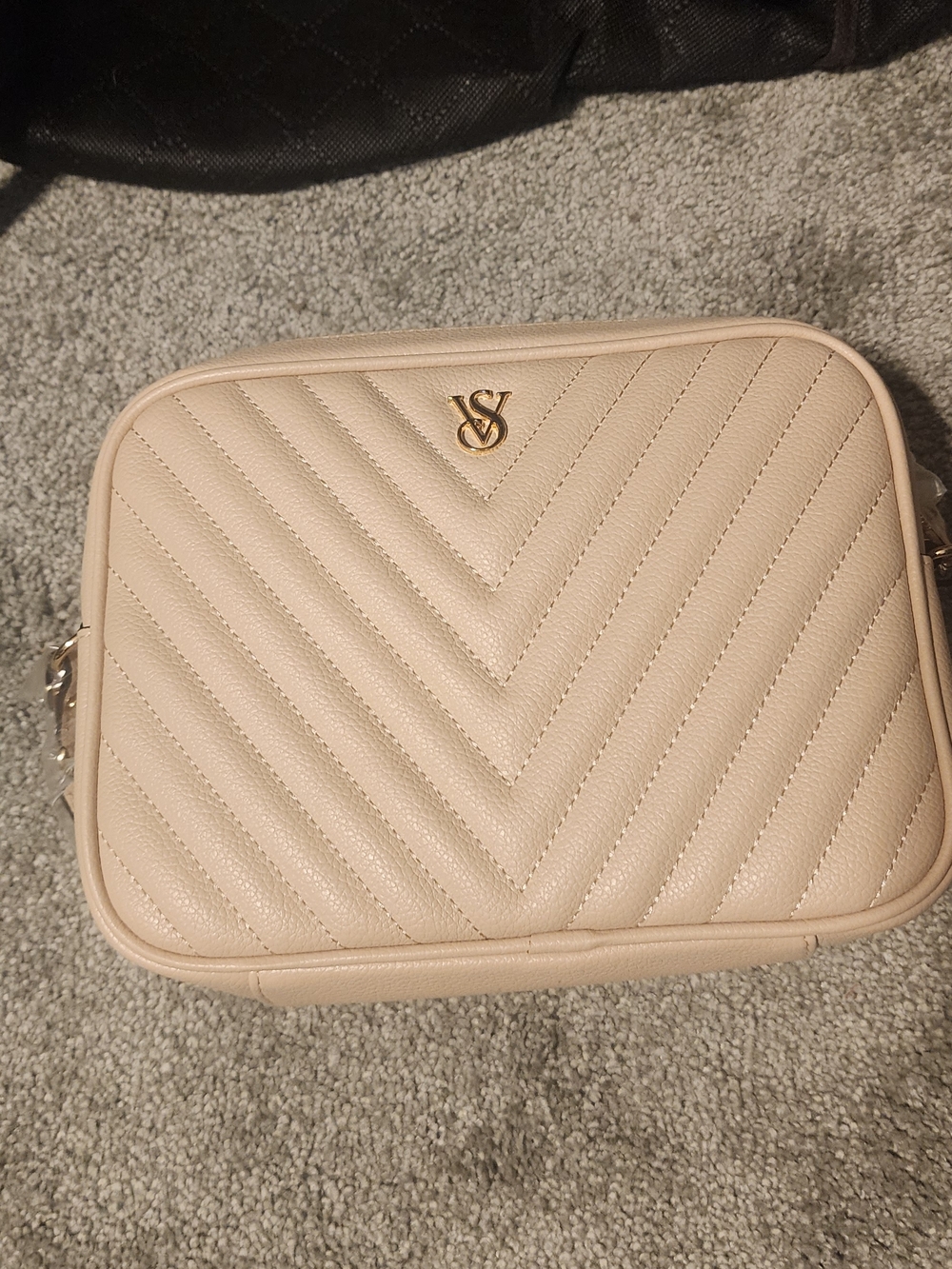 Victoria's Secret Quilted Crossbody Bag in Light Beige